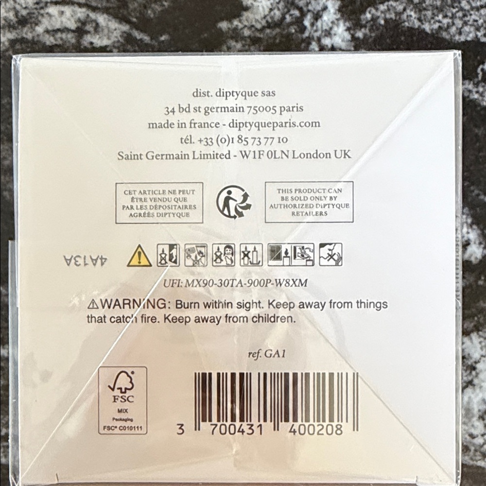Diptyque Gardenia Scented Candle - White and Black Sealed - Picture 3 of 4